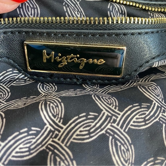 MIZTIQUE Black Vegan Leather Large Tote Handbag Pockets Lined - Picture 10 of 15